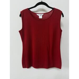 Exclusively Misook Red Tank Top Career Wear Wrinkle Free‎ Knit Shirt Size XS